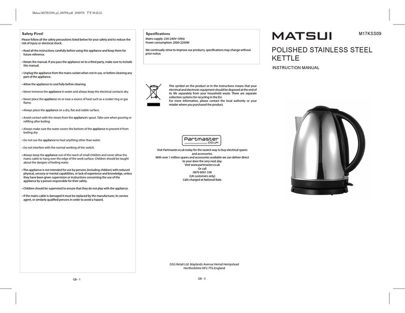Matsui M17KSS09 instruction manual