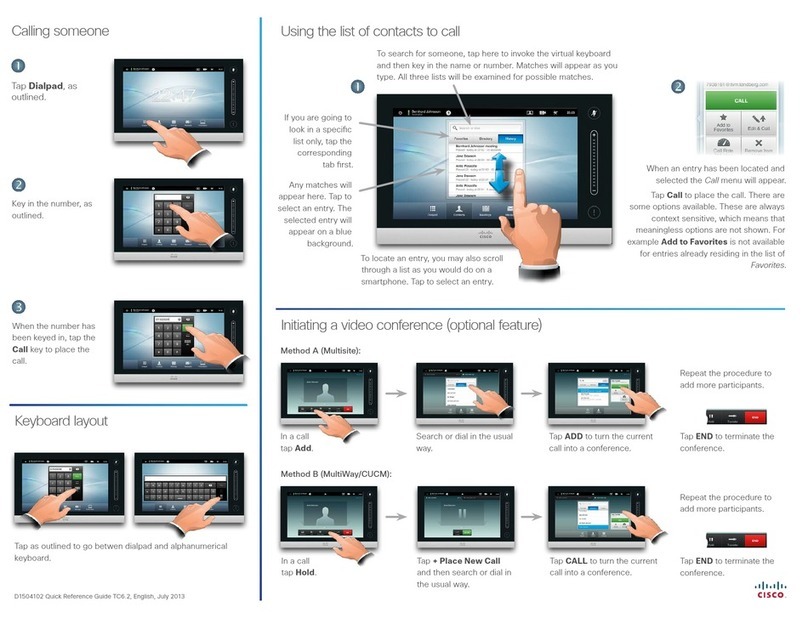 Cisco TelePresence Touch for MX Series User manual Cisco TelePresence Touch for MX Series User manual