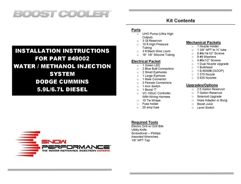 Snow Performance BOOST COOLER 49002 User manual