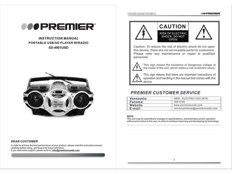 Premier SX-4901USD instruction manual