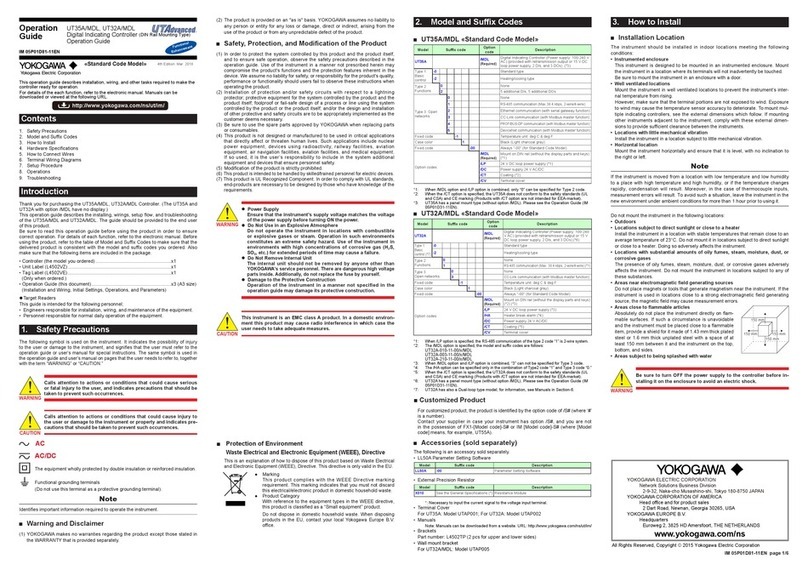 YOKOGAWA UT35A/MDL User manual