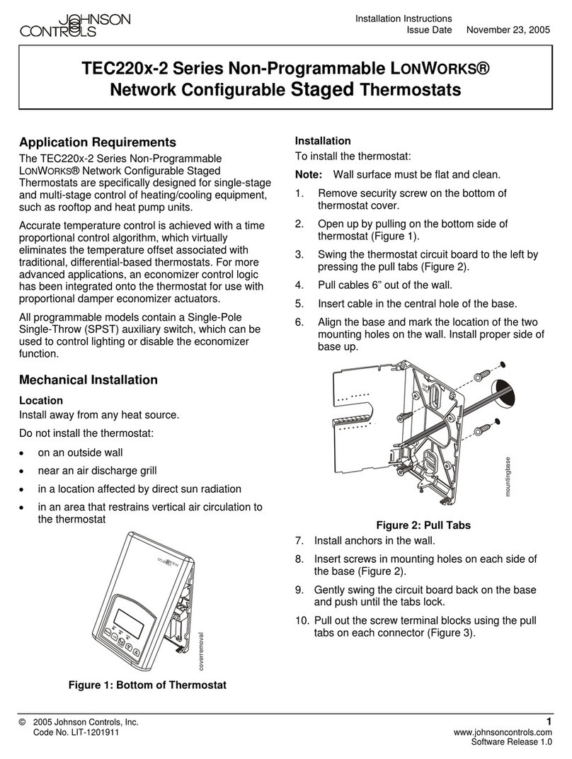 Johnson Controls TEC2201-2 User manual