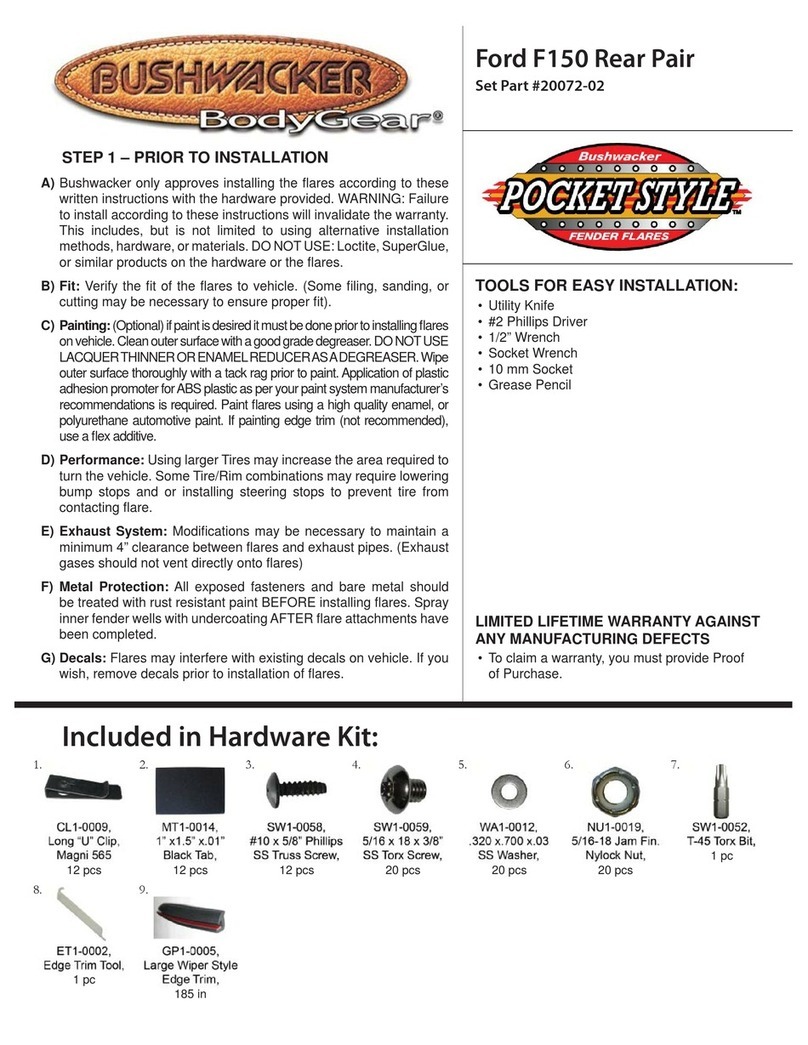 BUSHWACKER POCKET STYLE 20072-02 installation guide