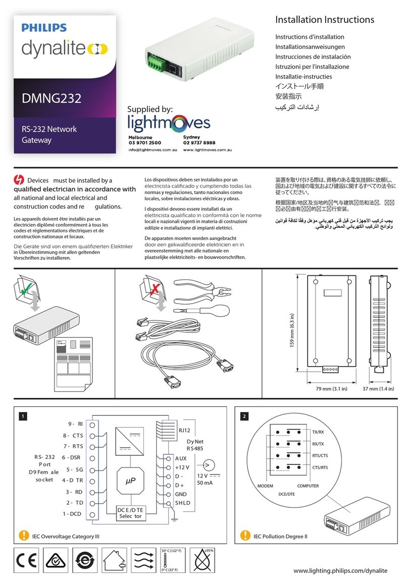 Philips Dynalite DMNG232 installation instructions