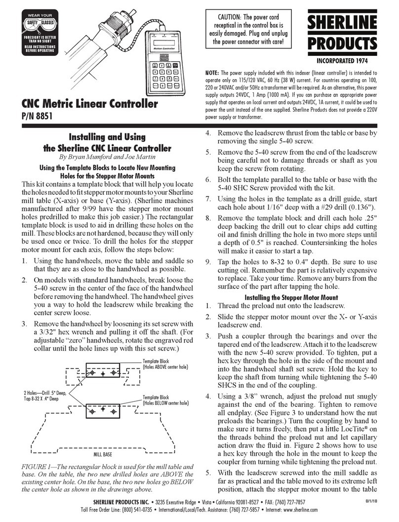 Sherline Products CNC Metric Linear Controller Installing and using