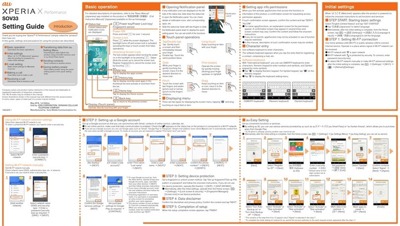 Sony XPERIA X Performance SOV33 Service manual
