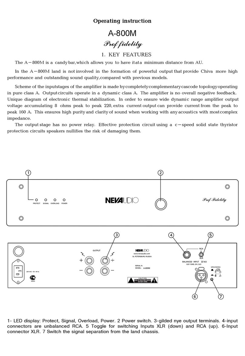 Neva Audio A-800M Prof fidelity Operating	 instruction