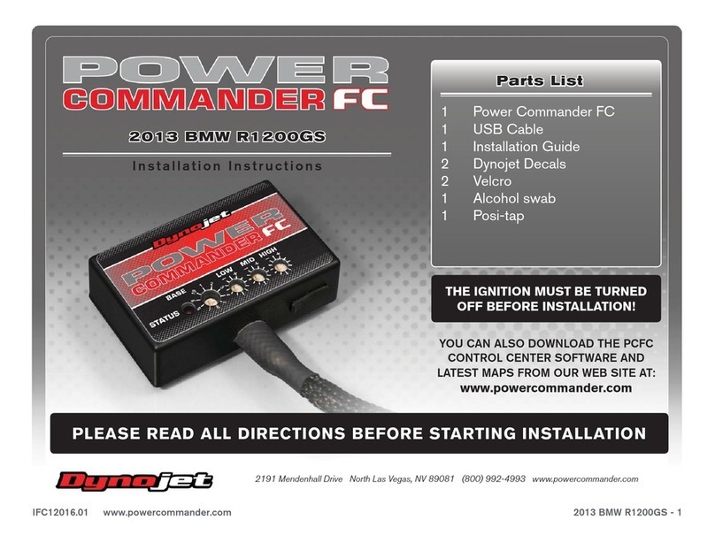 Dynojet POWER COMMANDER FC User manual Dynojet POWER COMMANDER FC User manual