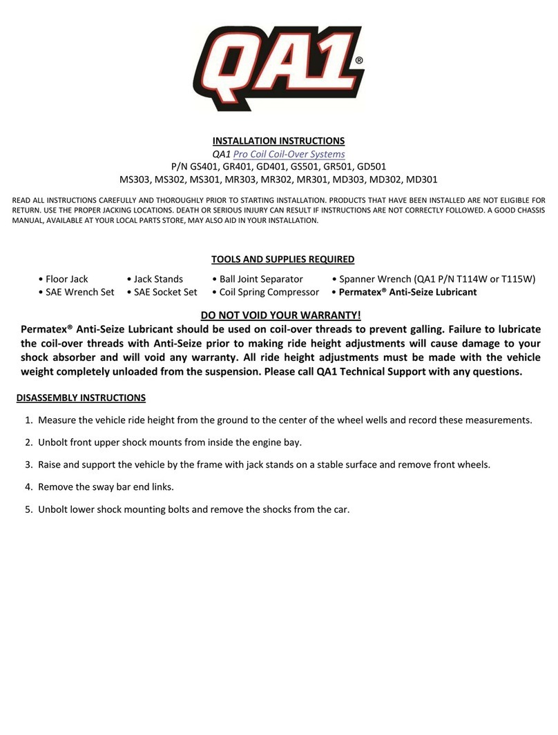 QA1 GS501 installation instructions