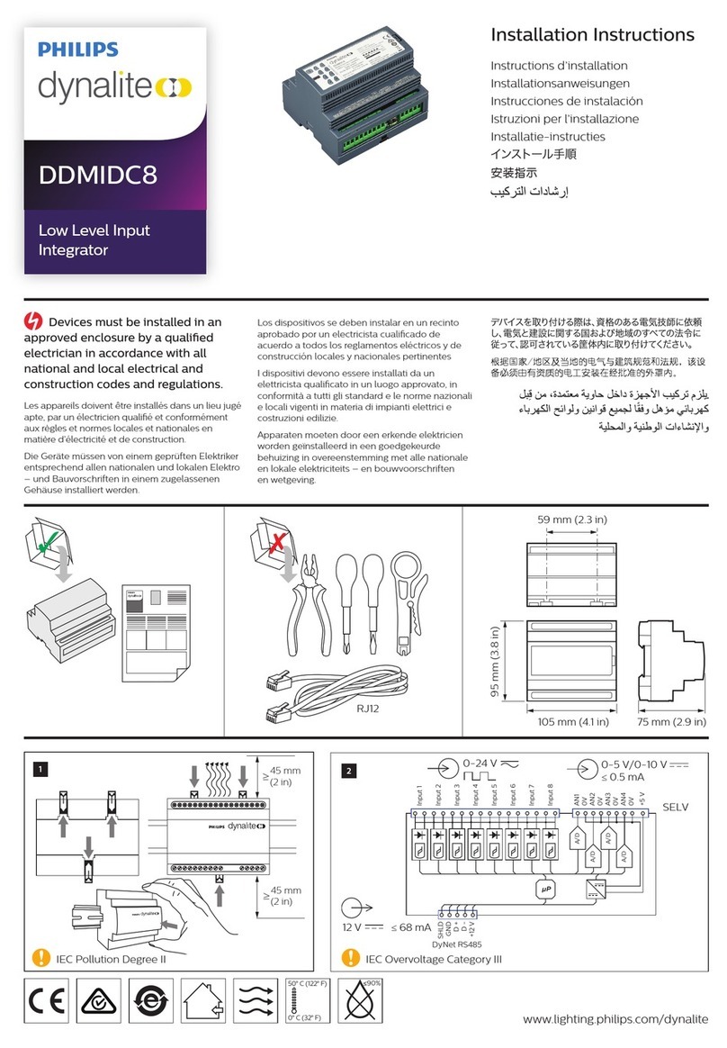 Philips Dynalite DDMIDC8 installation instructions