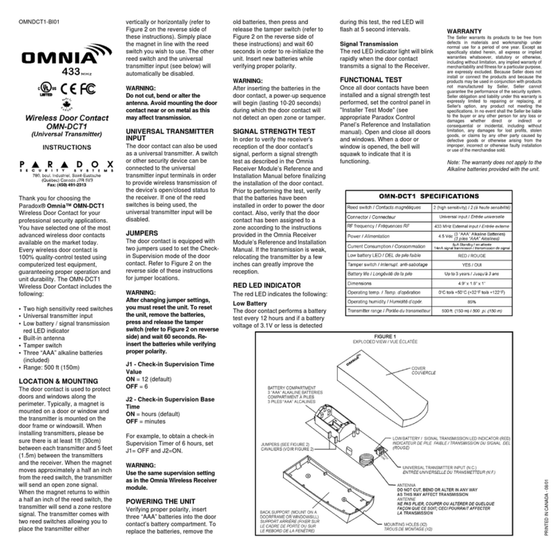 Paradox Omnia OMN-DCT1 User manual