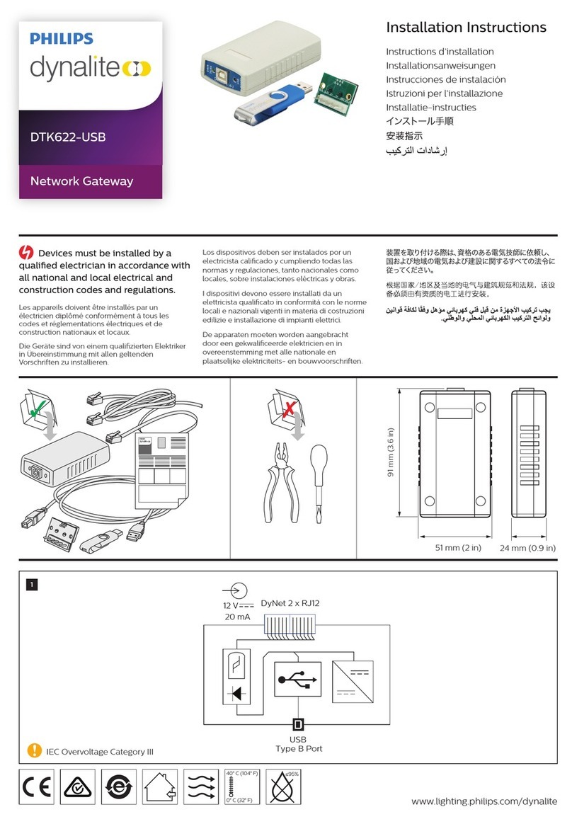 Philips Dynalite DTK622-USB installation instructions Philips Dynalite DTK622-USB installation instructions
