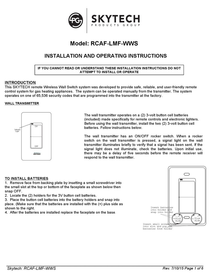 Skytech RCAF-LMF-WWS Installation and operating instructions Skytech RCAF-LMF-WWS Installation and operating instructions