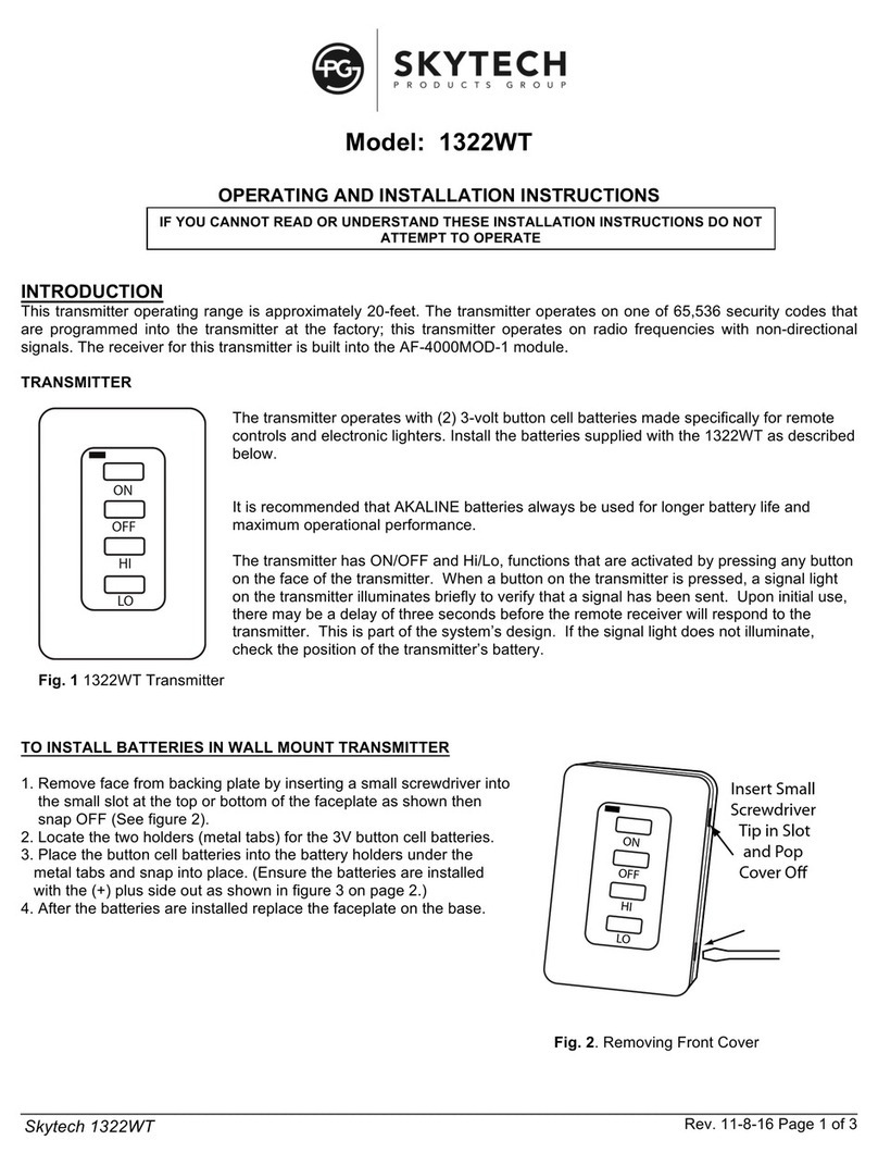 Skytech 1322WT Operating and installation instructions