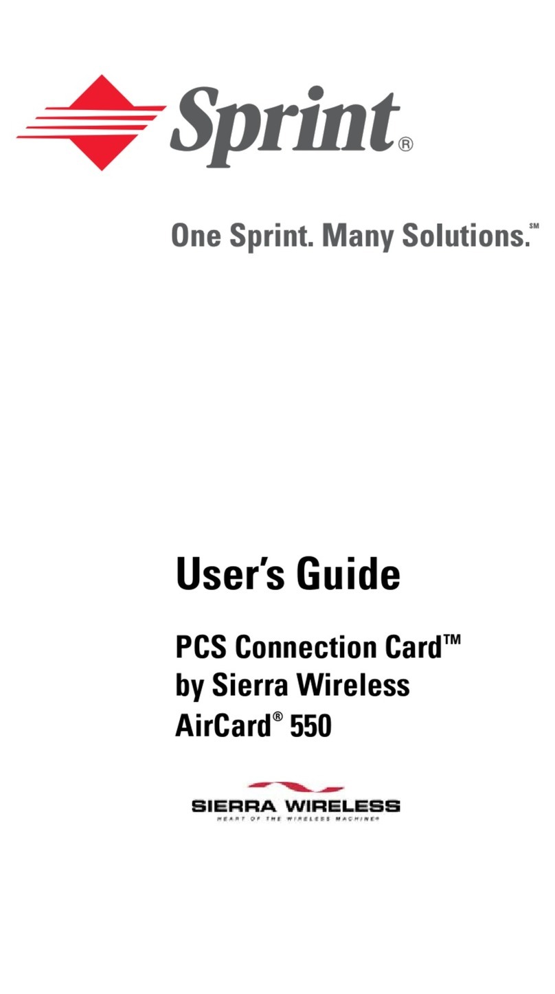 Sierra Wireless AirCard 550PCS Connection Card user guide