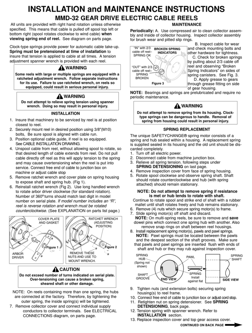 Gleason Reel MMD-32 Installation and maintenance instructions