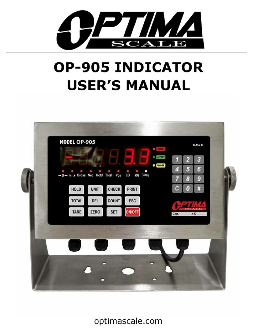 Optima Scale OP-905 user manual
