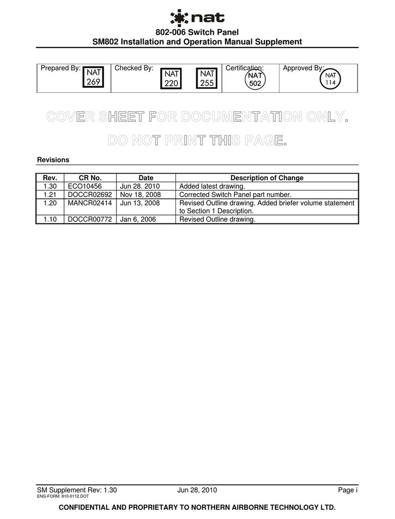 Nat 802-009 Installation and operation Nat 802-009 Installation and operation