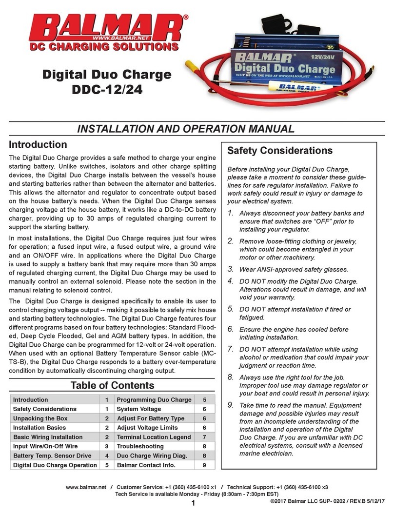 Balmar DDC-12/24 Installation and operation manual