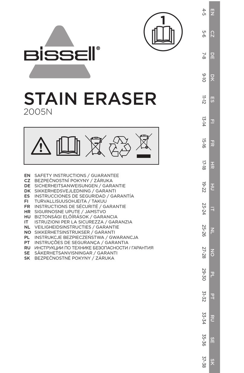 Bissell STAIN ERASER 2005N SAFETY INSTRUCTIONS/GUARANTEE