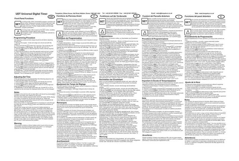 Tempatron UDT manual