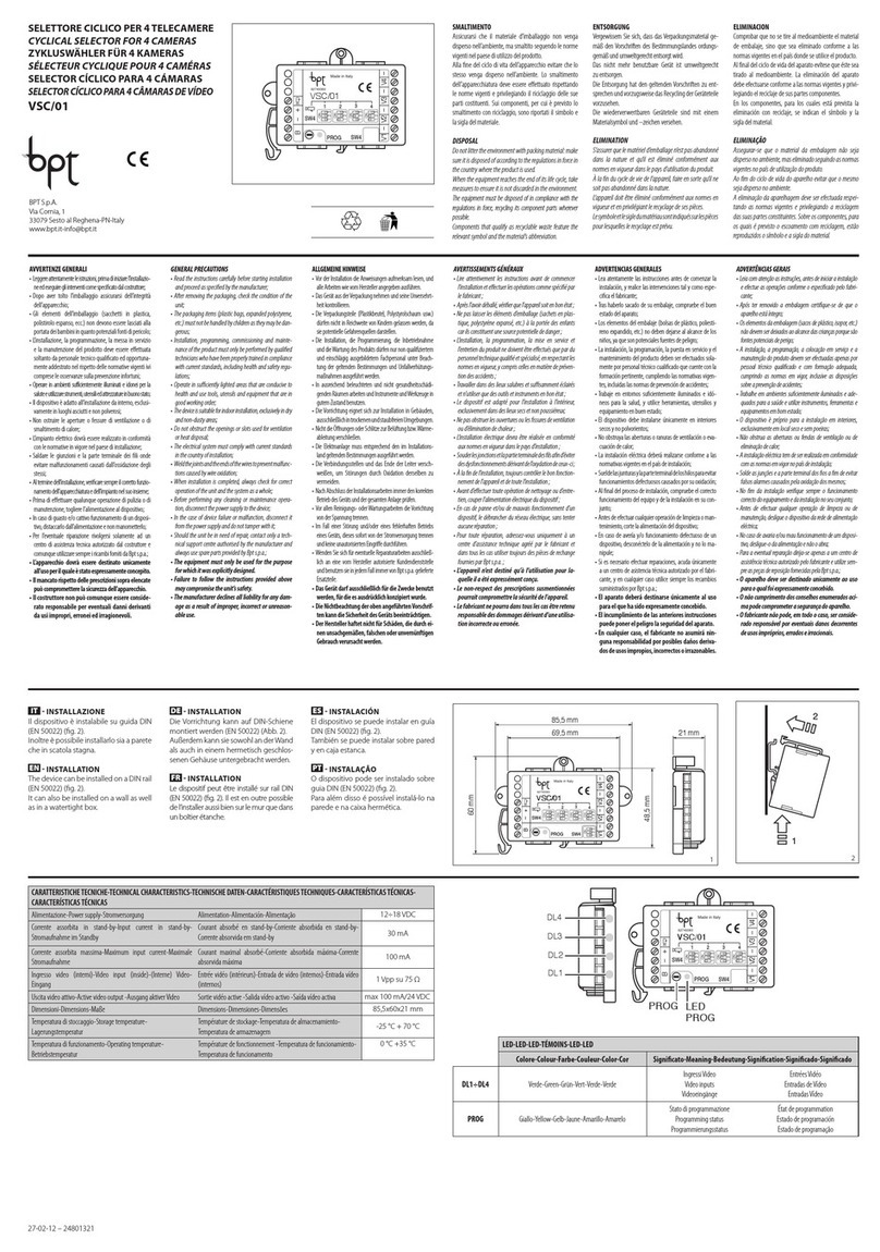 Bpt VSC/01 User manual