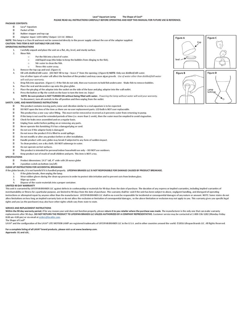 Life Span Lava Aquarium Lamp User manual
