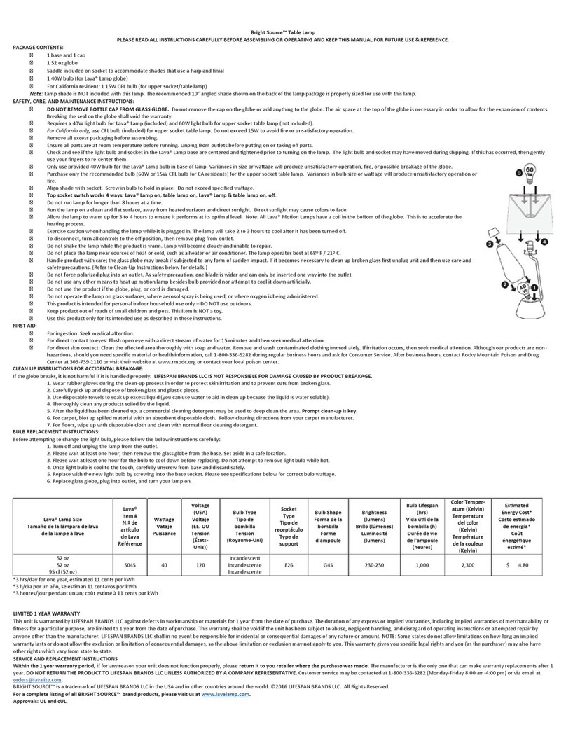 Life Span Bright Source User manual