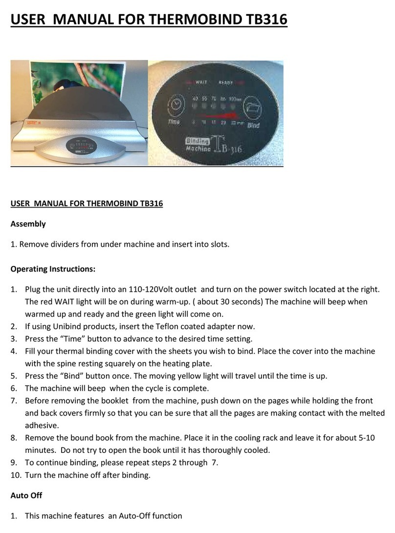 THERMOBIND TB316 User manual