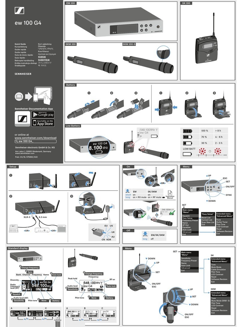 Sennheiser ew 100 G4 User manual Sennheiser ew 100 G4 User manual