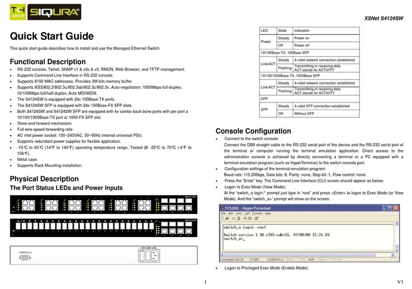 Siqura XSNet S4124SW quick start guide