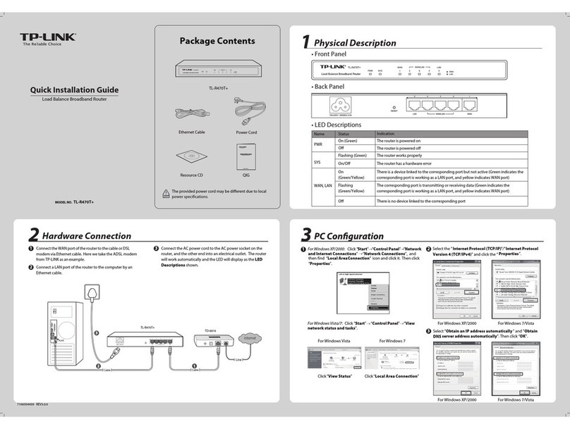 TP-Link TL-R470T+ Quick installation guide