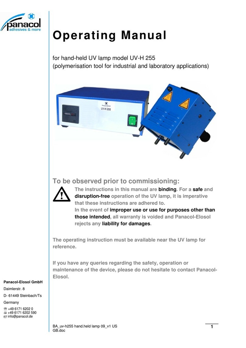 Panacol-Elosol UV-H 255 operating manual