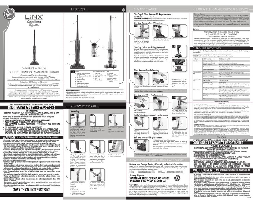 Hoover LiNX Cordless Signature owner's manual