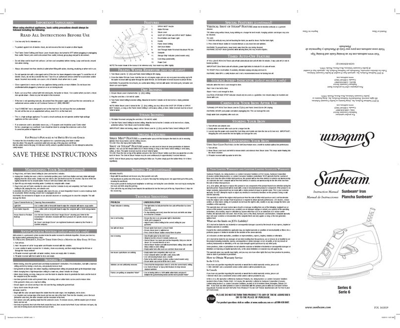 Sunbeam Series 6 instruction manual