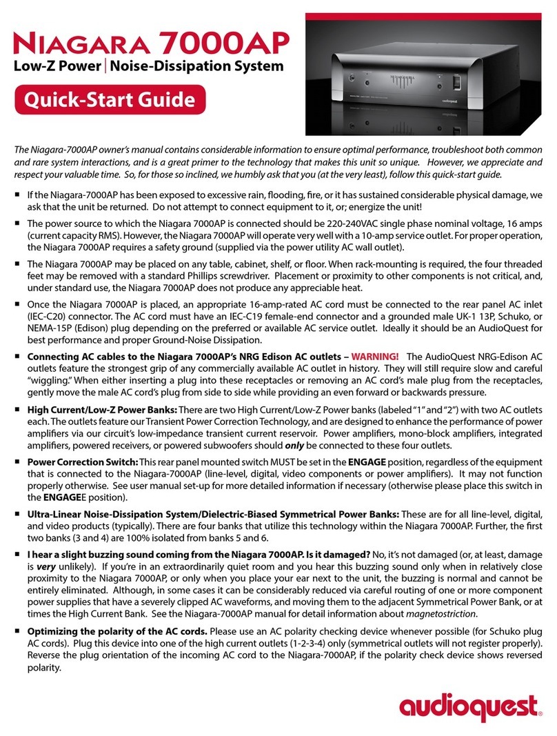 Audio Venue Niagara 7000AP quick start guide