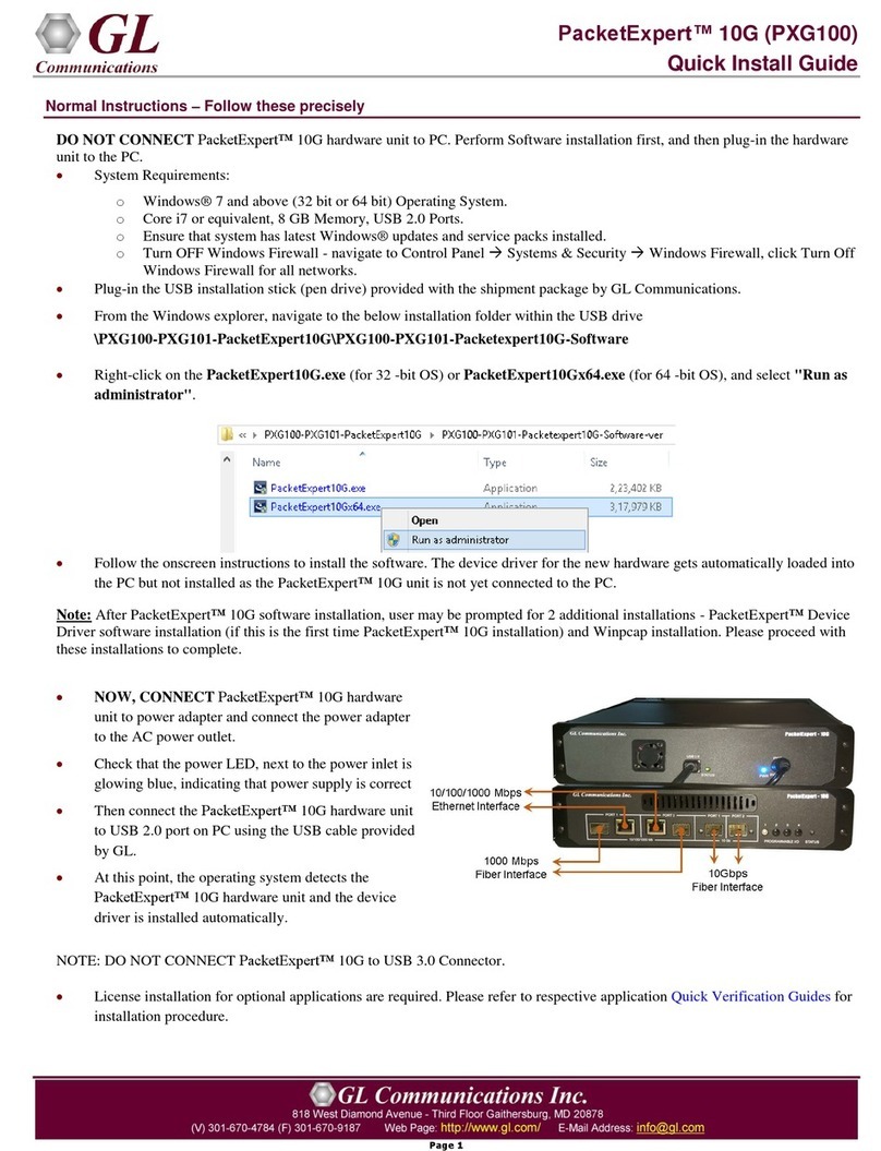 GL PacketExpert 10G Quick install guide