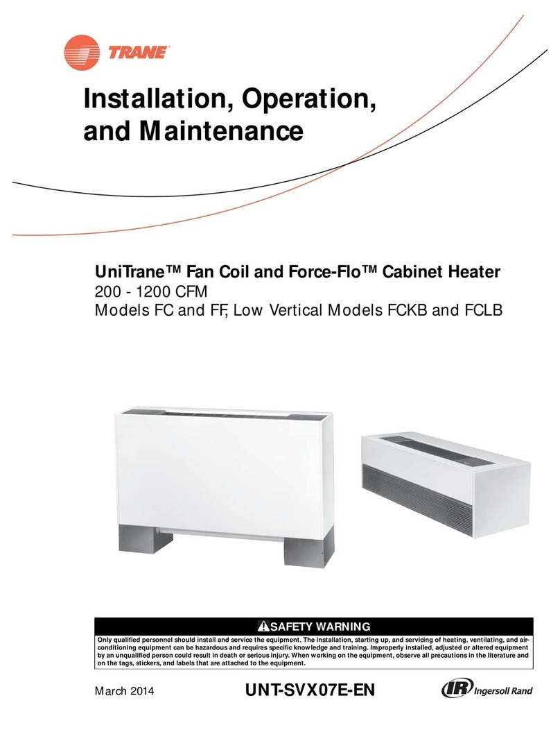 Trane UniTrane Fan Coil Installation and operating instructions