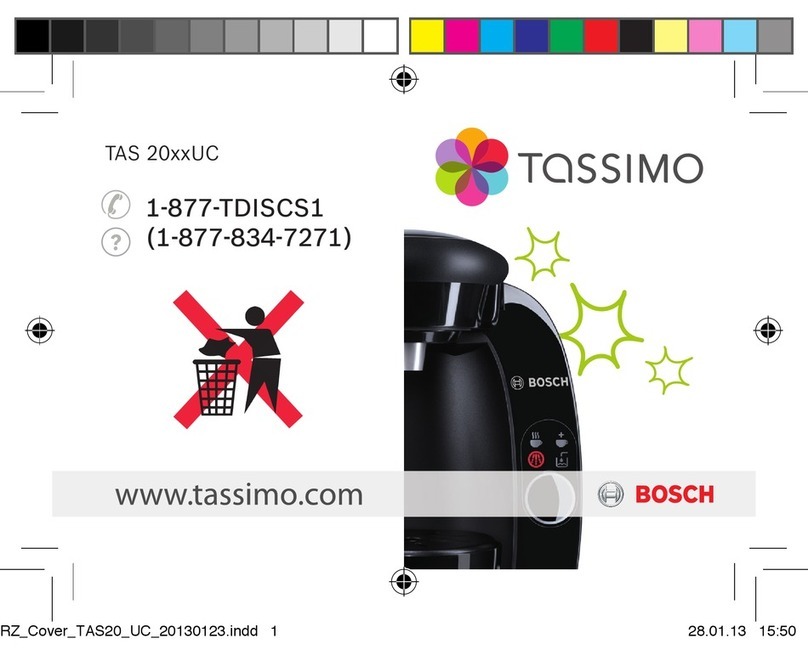 Bosch Tassimo TAS 20**UC User manual Bosch Tassimo TAS 20**UC User manual