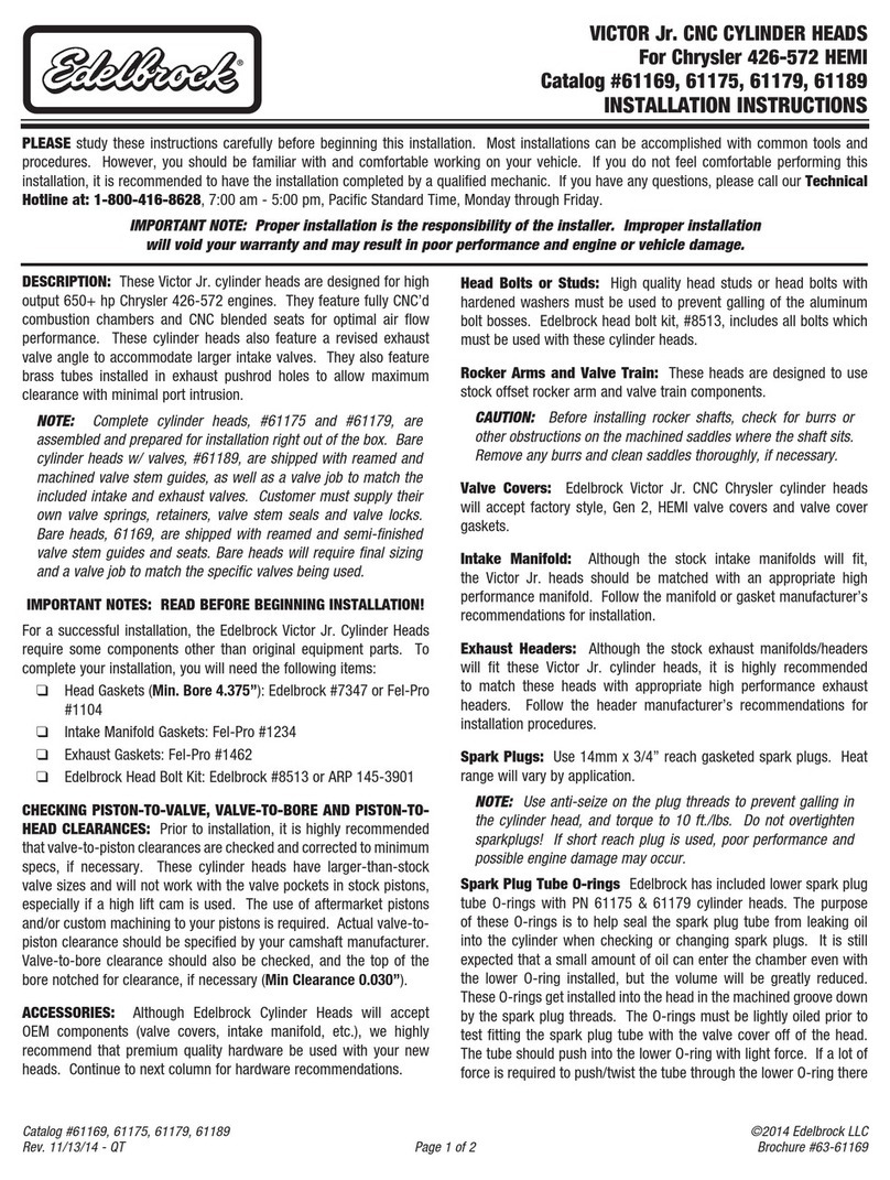 Edelbrock VICTOR Jr. Installation instructions manual
