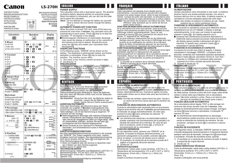 Canon LS-270H User manual