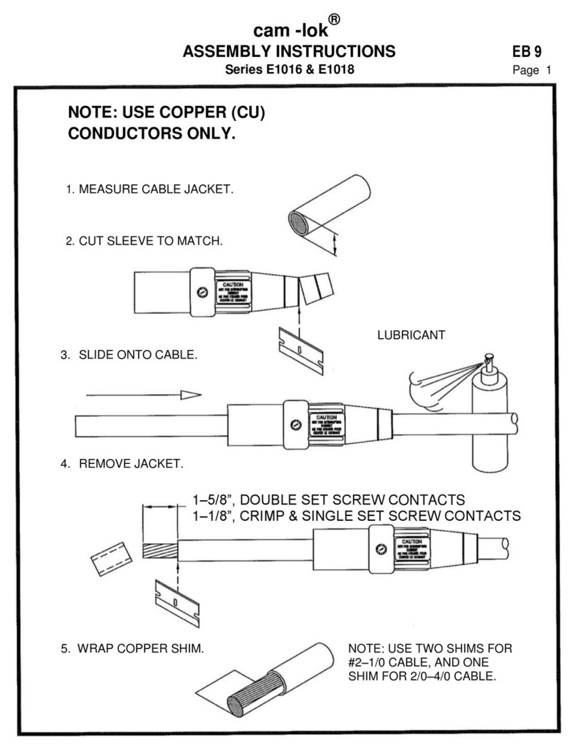 Crouse-Hinds cam-lok E1016 Series Assembly instructions Crouse-Hinds cam-lok E1016 Series Assembly instructions