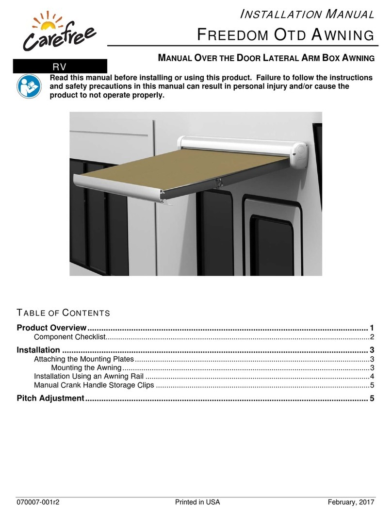 Carefree FREEDOM OTD AWNING installation manual