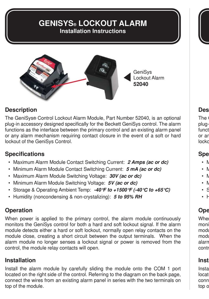 R.W. BECKETT GENISYS 52040 User manual