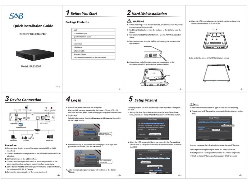 SAB SAB2000A Quick installation guide