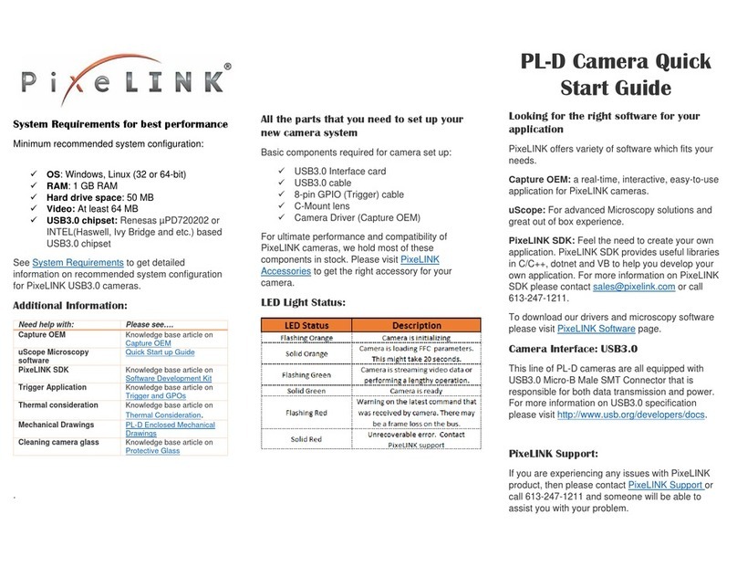Pixelink PL-D Operating and maintenance instructions