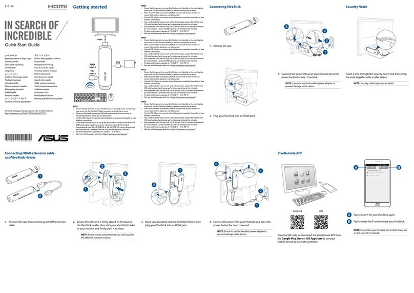 Asus VivoStick Operating and maintenance instructions