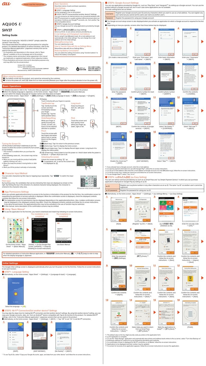 Sharp Aquos U SHV37 Service manual