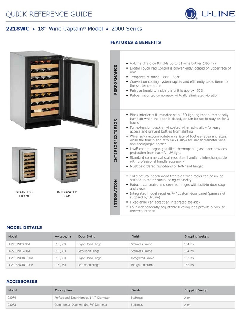 U-Line Wine Captain User manual