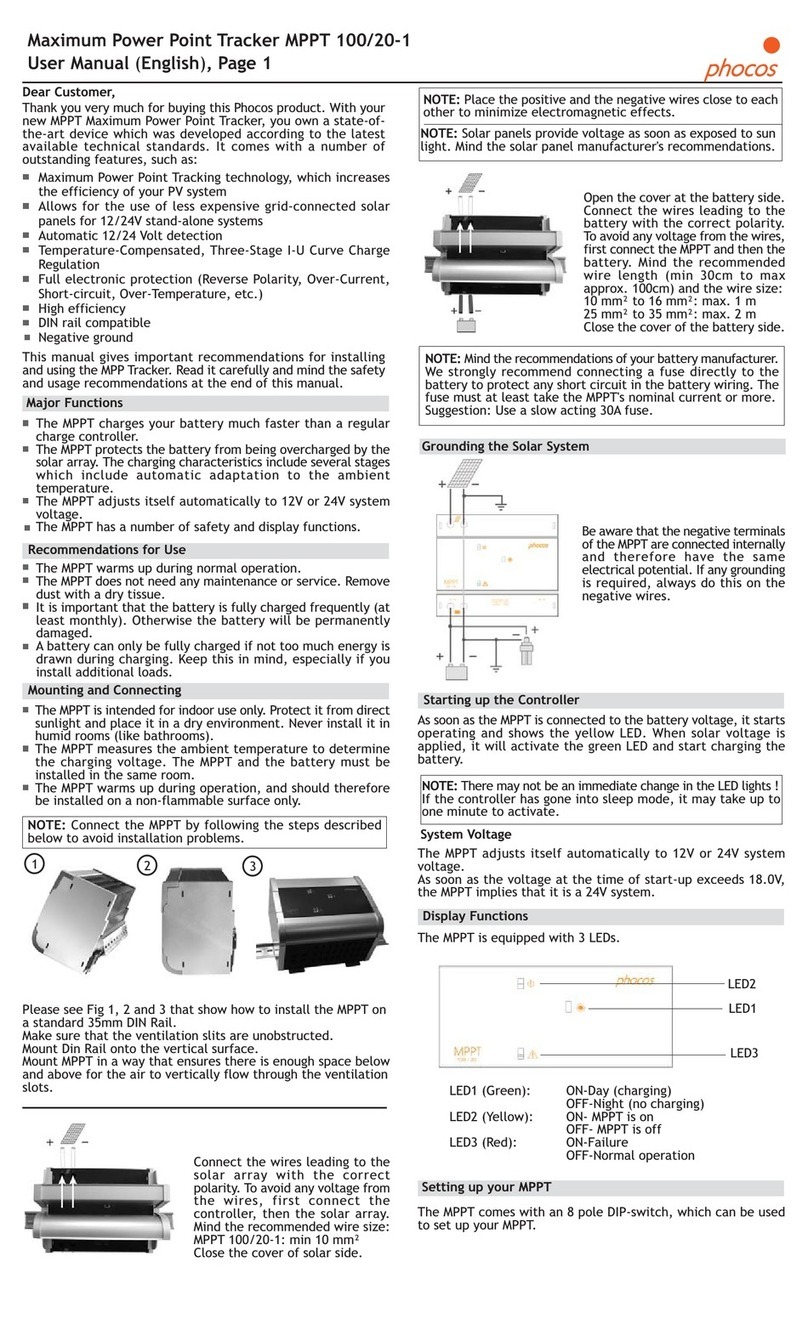 Phocos MPPT 100 User manual